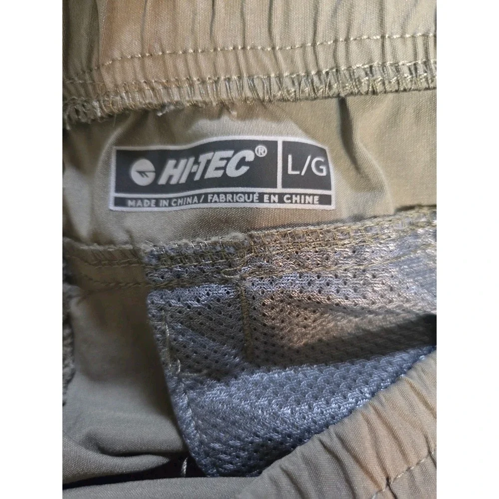 Hi-Tec Olive Green Men's/Unisex Convertible Hiking‎ Cargo Nylon Pants Pull On L